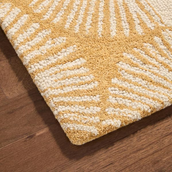 Kendall Fluted Geo Handcrafted Wool Gold  6 ft. x 9 ft. Area Rug
