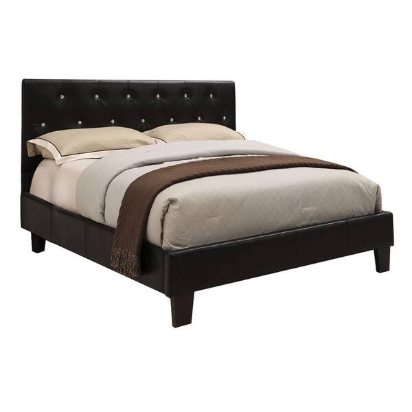 Roxie Black Wood Frame King Platform Bed AD1676BK-EK-BED - The Home Depot