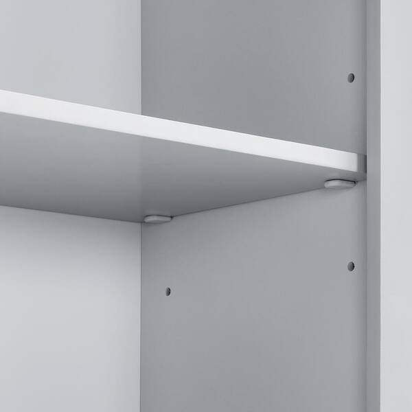 FUNKOL 23.63 in. L x 11.82 in. W x 60 in. H in Gray Ready to Assembly MDF Rectangle Base Kitchen Cabinet