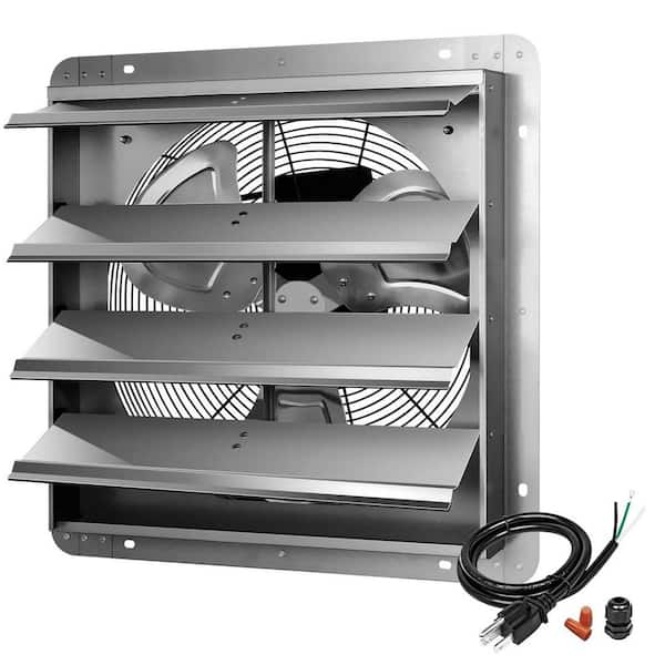 18 in. 2000 CFM Silver Electric Power Aluminum Gable Mount Attic Fan, with Speed Control, Thermostat Controlled