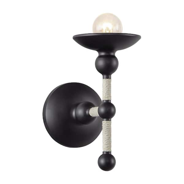 ALORA Nadine 4-in 1 Light 60-Watt Matte Black/Cotton Vanity Light