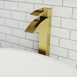 Duris Single Handle Single-Hole Bathroom Vessel Faucet in Matte Brushed Gold