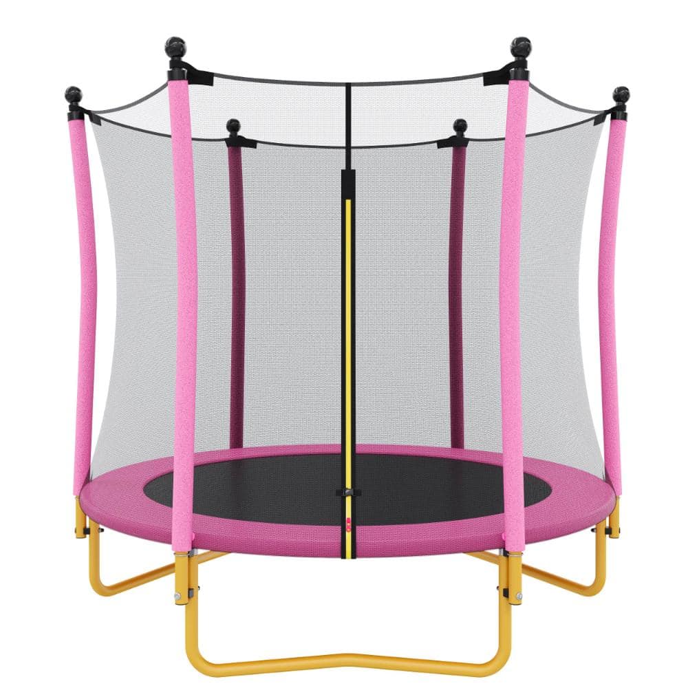 5.5FT Kids Trampoline with Safety Net, U-Shaped Legs, Foam Poles, Indoor Outdoor Toddler Trampoline, Pink price history on PriceWatchPro