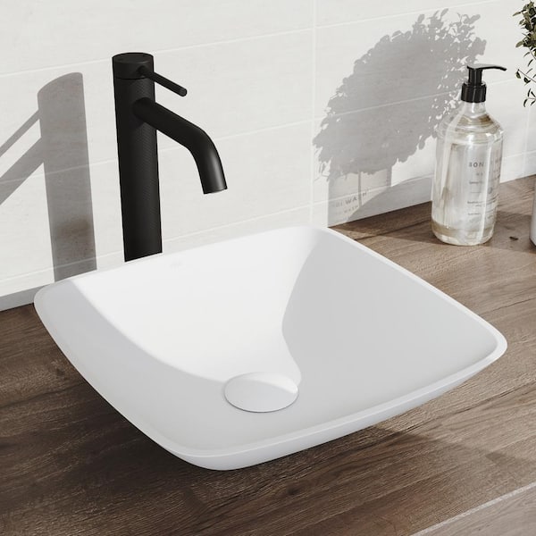 Lexington Single Handle Single-Hole Bathroom Vessel Faucet in Carbon Fiber and Matte Black
