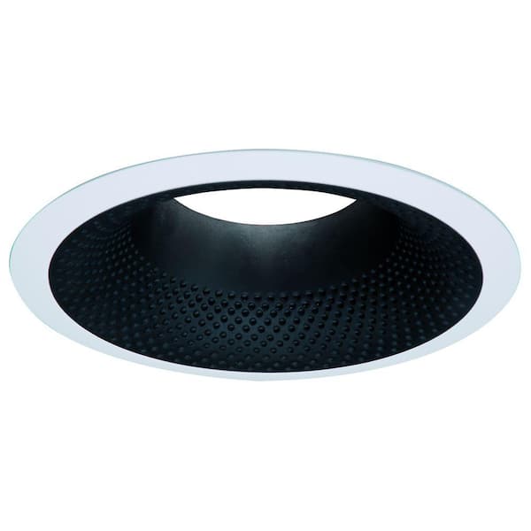 HALO E26 Series 6 in. Black Recessed Ceiling Light Perftex Baffle with Self Flanged White Trim Ring