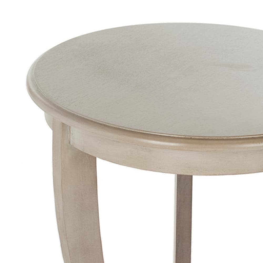 Vintage Grey Graceful Pine Round Side Table