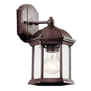 Barrie 1-Light Tannery Bronze Outdoor Hardwired Wall Lantern Sconce with LED Bulb Included (1-Pack)