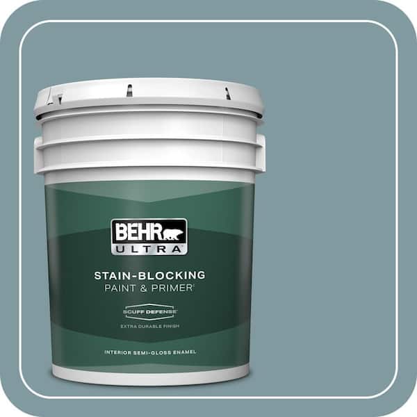 BEHR ULTRA 5 gal. #ECC-56-3 Lake View Extra Durable Semi-Gloss Enamel Interior Paint & Primer