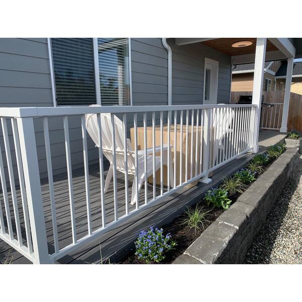 FORTRESS Al13 Home Rail 2.2 in. H x 2.6 in. W Matte White Aluminum Round Accent Top Rail Stair Railing Kit
