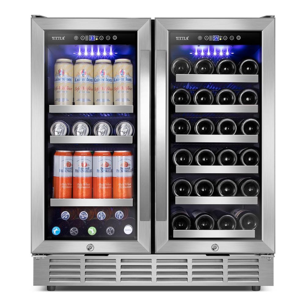 30" Stainless Steel Dual Zone Wine and Beverage Refrigerator