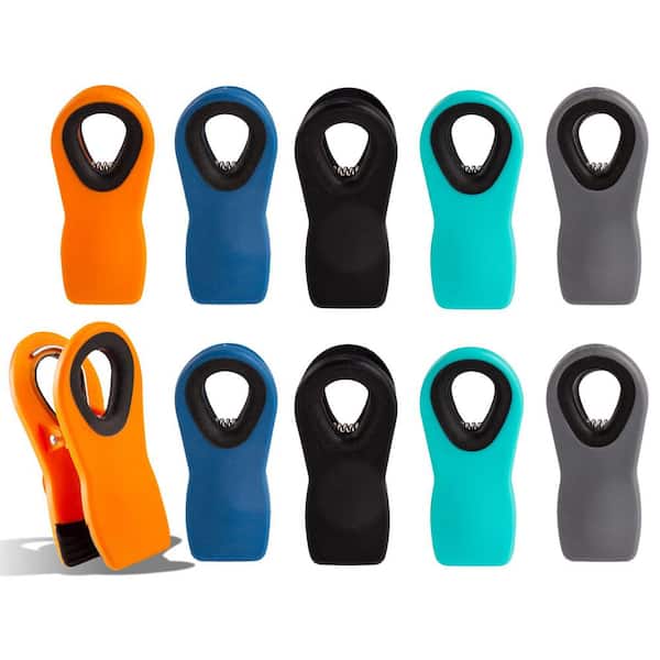 Chip Clips with Magnetic and Silicone Textured Mouth for Bread Bag and Food Package (10-Pack)
