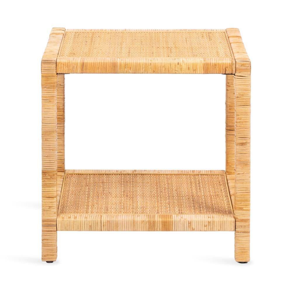 Rafina 22 in. Natural Brown Rectangle Wicker End Table - thumbnail 8