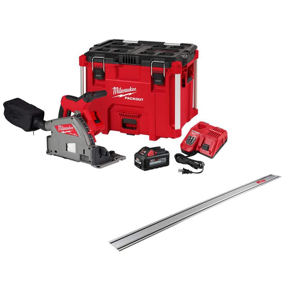 Milwaukee M18 FUEL 18V Lithium-Ion Brushless Cordless 6-1/2 in. Plunge Track Saw Kit with 106 in. Track Saw Guide Rail