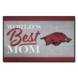 Arkansas Razorbacks Gray World's Best Mom 19 in. x 30 in. Starter Mat Accent Rug