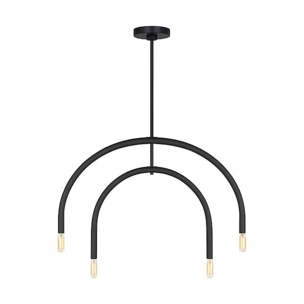 SCOTT LIVING Hadden 4-Light Midnight Black Small Chandelier