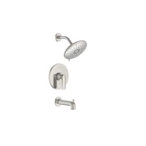 Aspirations Single-Handle Wall Mount Tub and Shower Trim in Brushed Nickel - 1.75 GPM (Valve Not Included)