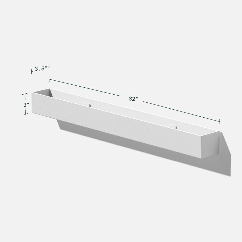 White 32" Composite Geo Series Trough Hanging Planter - 2-Pack