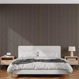 0.9 in. x 1.97 ft. x 7.87 ft. Brown Acoustic/Sound Absorb 3D Oak Overlapping Wood Slat Decorative Wall Paneling 2-Pack