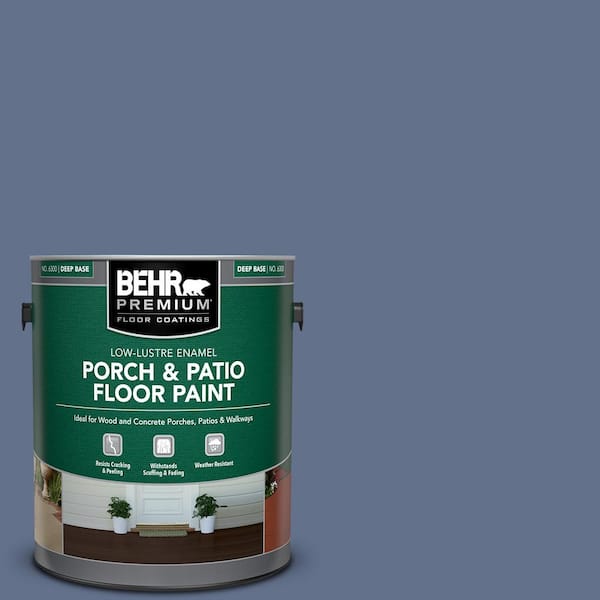 1 gal. #600F-6 Atlantic Blue Low-Lustre Enamel Interior/Exterior Porch and Patio Floor Paint