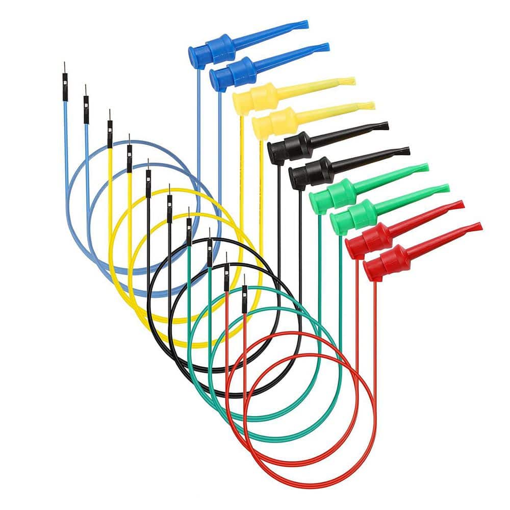 10-Piece Flexible Silicone Jumper Lead Set 26 AWG 30cm Electrical Test Hook to Male Wire Breadboard Clips (Colorful) price history on PriceWatchPro