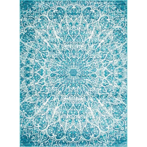 Unique Loom Sofia Grace Turquoise 8' 0 x 11' 0 Area Rug