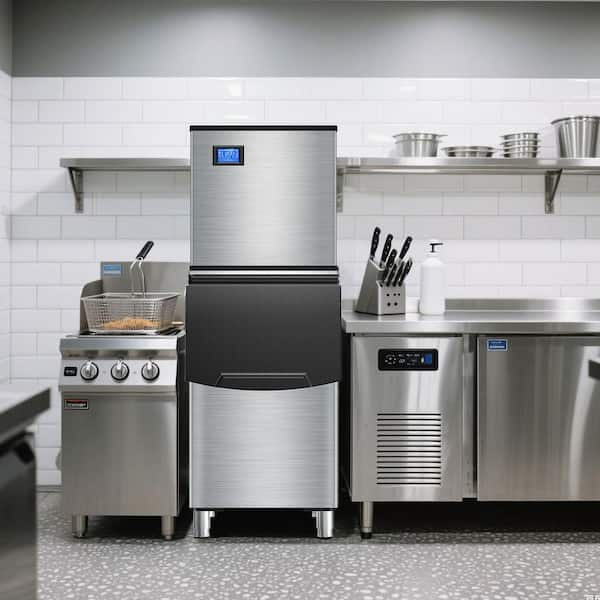 23.4 in. 780 lbs./24H Split Commercial Ice Maker 234-Full Size Ice Cubes/Cycle in Stainless Steel Freestanding