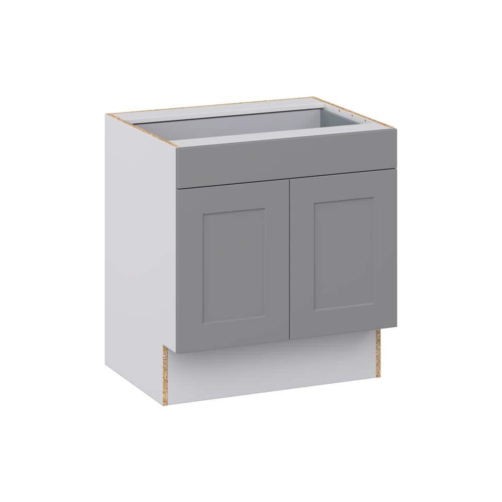 J COLLECTION Bristol Painted Slate Gray Shaker Assembled 30 in.W x 32.5 ...