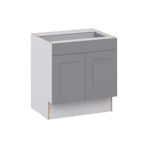 Bristol Painted Slate Gray Shaker Assembled 30 in.W x 32.5 in.H x 23.75 in.D Accessible ADA 1 Draw Base Kitchen Cabinet