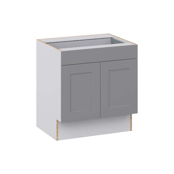 J COLLECTION Roseland 30 in W x 24 in D x 32.5 in. H Assembled Shaker Accessible ADA Base Kitchen Cabinet in Slate Gray with Drawer
