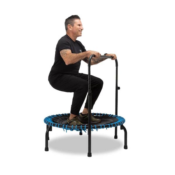 39 in. Trampoline and Handle Bar in Teal with Adjustable Bungees