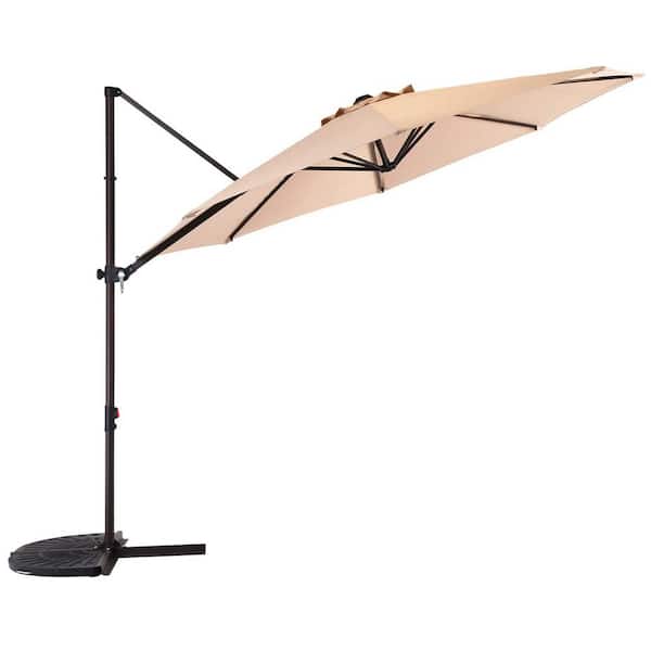 Unbranded 10ft. Champagne Aluminum Patio Outdoor Cantilever Market Umbrella