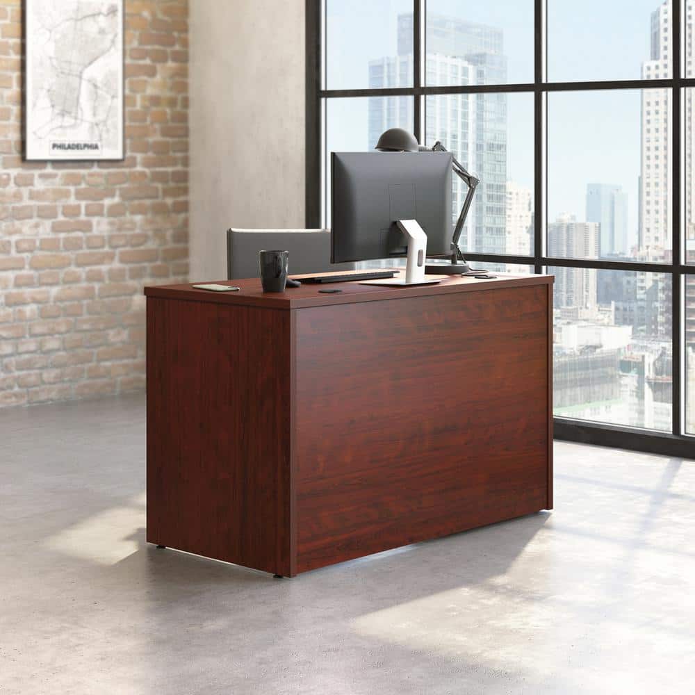 Classic Cherry Engineered Wood Executive Desk with Cord Management