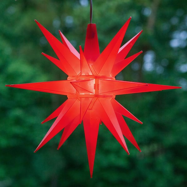 14 in. Illuminated LED Red Holiday Moravian Star
