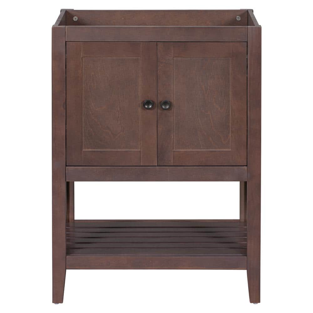 24 in. W x 18 in. D x 33 in. H Bath Vanity Cabinet without Top in Brown