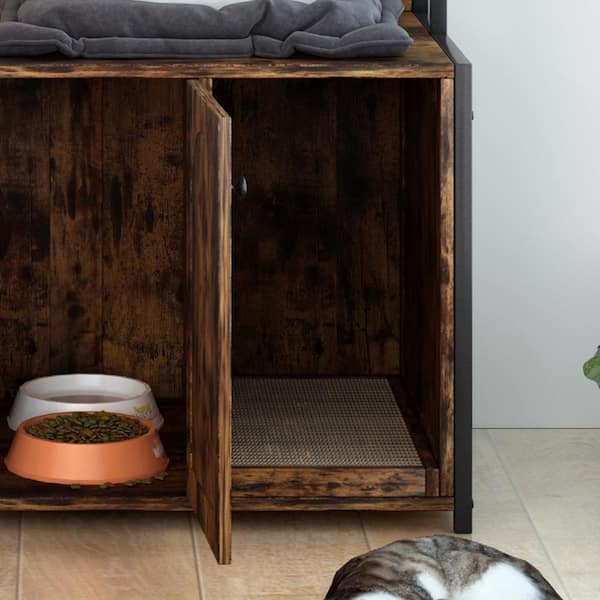 maocao hoom Large Cat Litter Box Enclosure With Shelf Storage