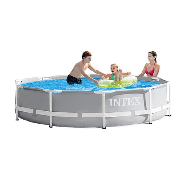 10 ft. Round 30 in. D Soft-Sided Metal Frame Pool with 10 ft. Above Ground Pool Cover