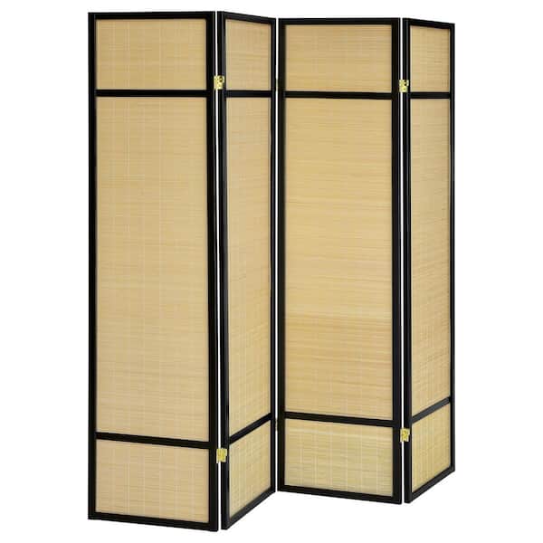 Coaster Pearce 70.25 in. Natural 4-panel Bamboo Room Divider Folding Screen