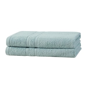 BleachFriendly,QuickDry, 100% Cotton BathTowels (30 in. L x 52 in. W),Highly Absorbent, Lt Weight (2 Pack, Mineral Blue)