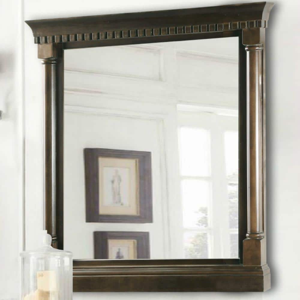 16 in. W x 26 in. H Framed Rectangular Bathroom Vanity Mirror in Antique Co