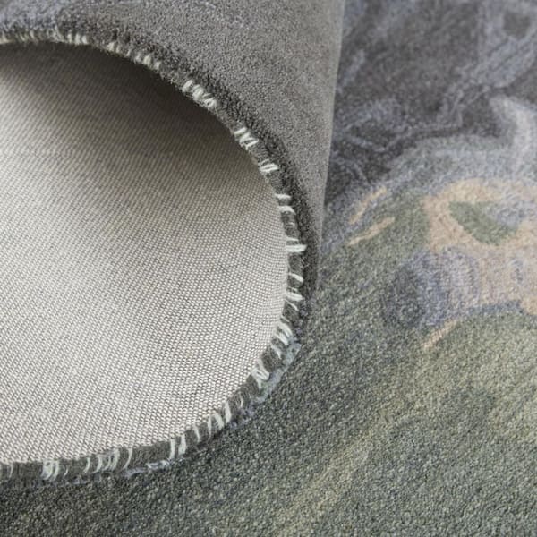 2 ft. x 8 ft. Blue, Black Abstract Area Rug