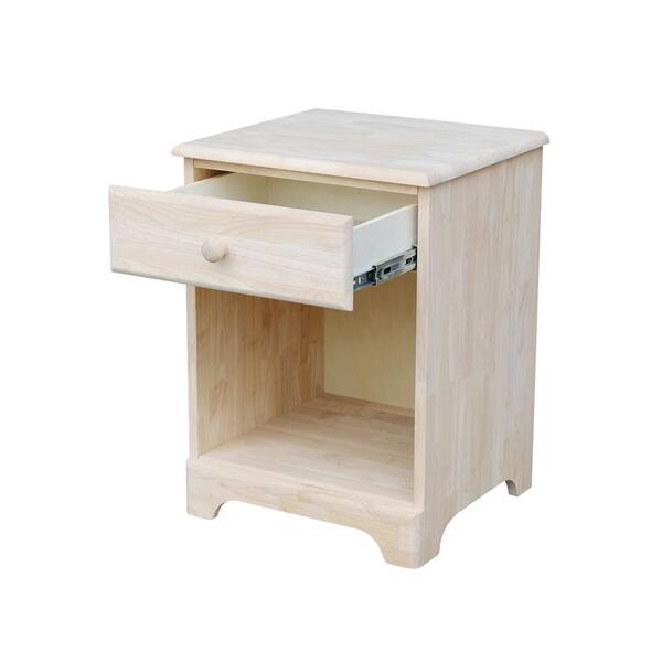 Unfinished wood bedside table discount