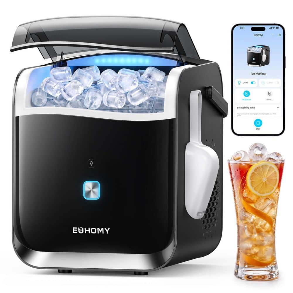 EUHOMY 11.4 in. 25 lb./24H Bullet Ice Countertop Portable Ice Maker in ...