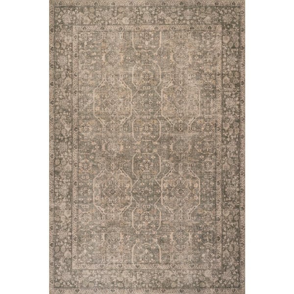Corali Traditional Vintage and Distressed Green 5 ft. x 8 ft. Indoor Area Rug