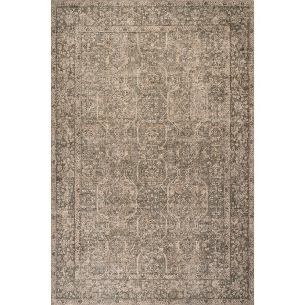 nuLOOM Corali Traditional Vintage and Distressed Green 9 ft. x 12