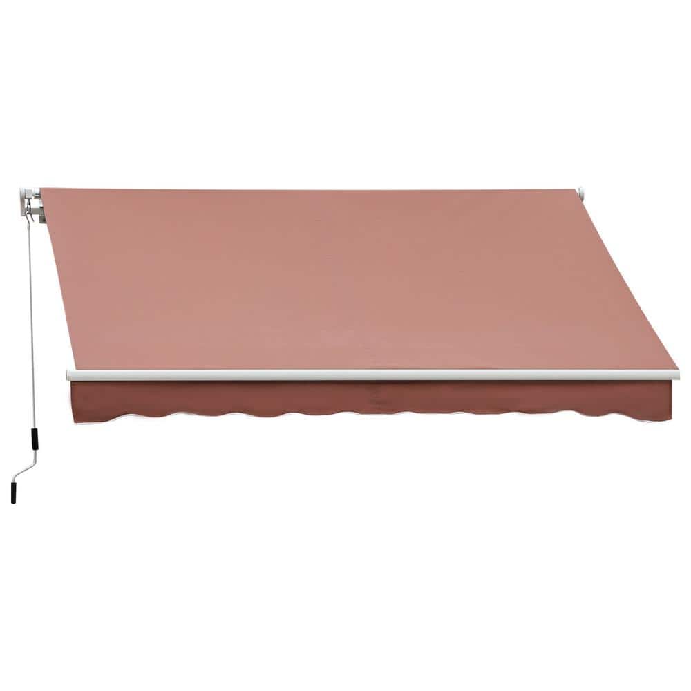 Coffee Brown 13' x 8' Retractable Patio Awning with Aluminum Frame