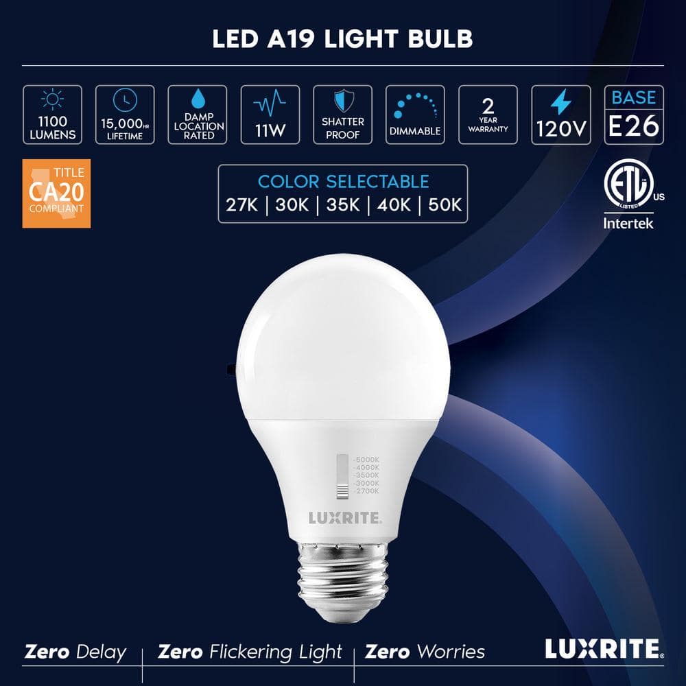 Luxrite White Dimmable LED Light Bulbs 75-Watt Equivalent