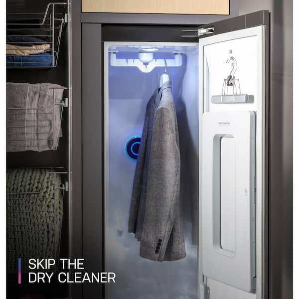 GE 72.75 in. Steam Closet in Mirrored Carbon Graphite with Fabric