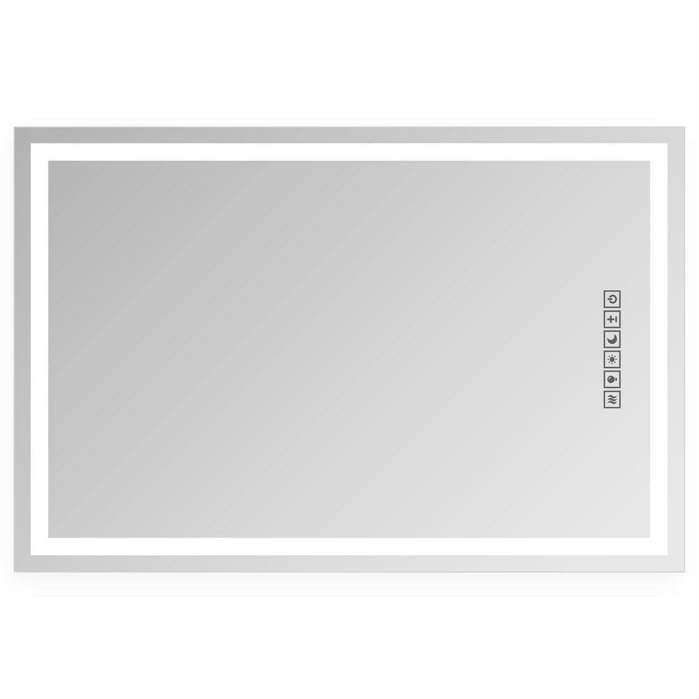 Fab Glass and Mirror 36 in. x 48 in. LED Modern Rectangle Frameless