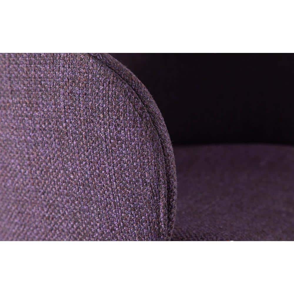 Boyne Purple Upholstered Arm Chair with Black Metal Legs