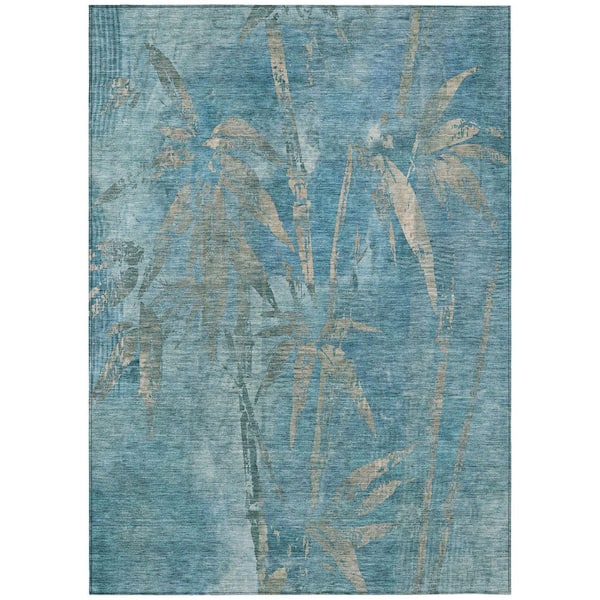 Chantille Machine Washable Indoor/Outdoor Abstract ACN2222 Seafoam 9 ft. x 12 ft. Area Rug